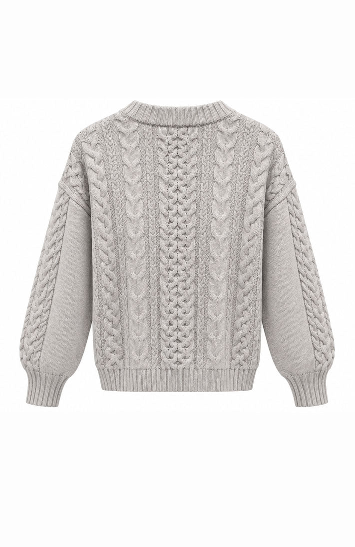 Cable Knit Crew Neck Sweater