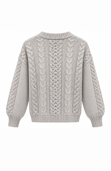 Cable Knit Crew Neck Sweater