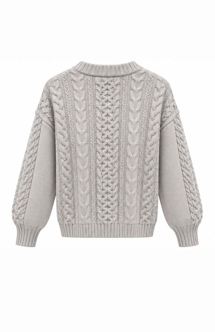 Cable Knit Crew Neck Sweater