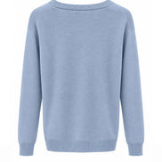Embroidered Detail V-Neck Jumper