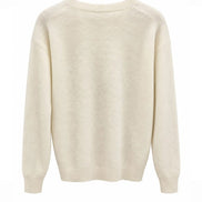 Embroidered Detail V-Neck Jumper