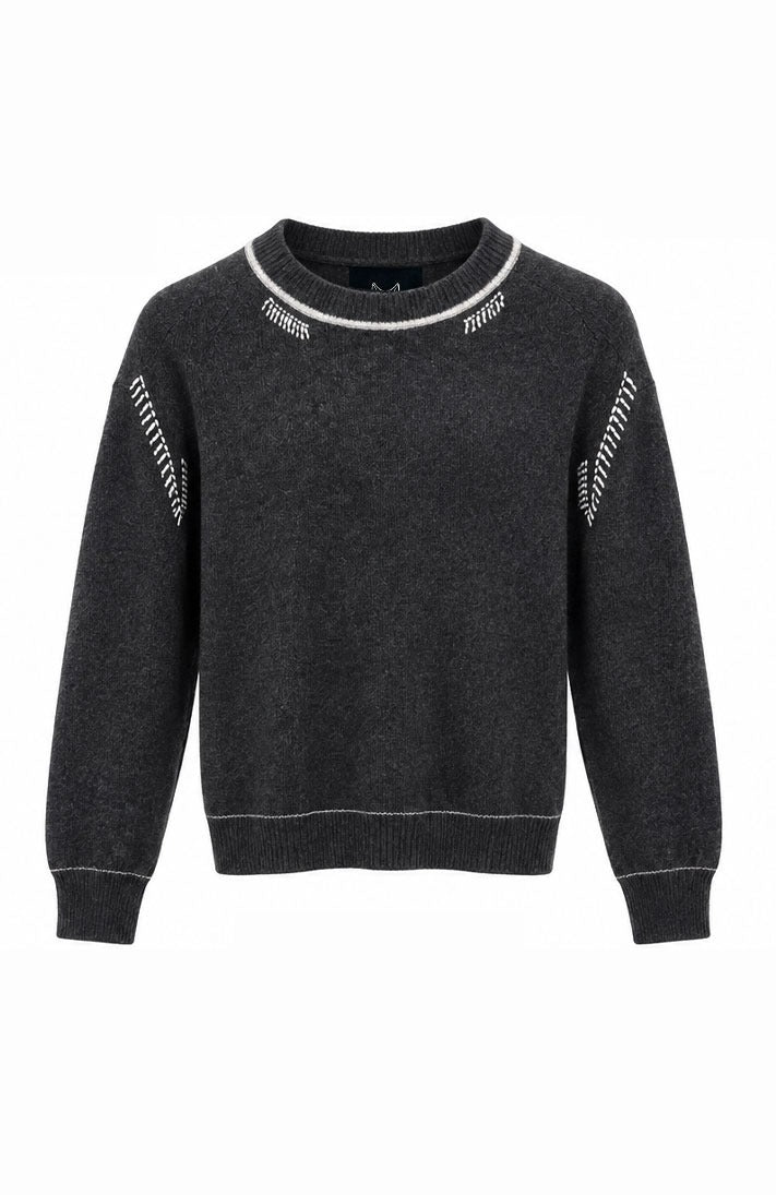 Contrast Stitch Crew Neck Jumper