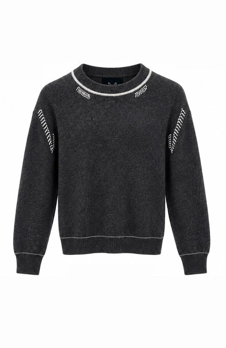 Contrast Stitch Crew Neck Jumper