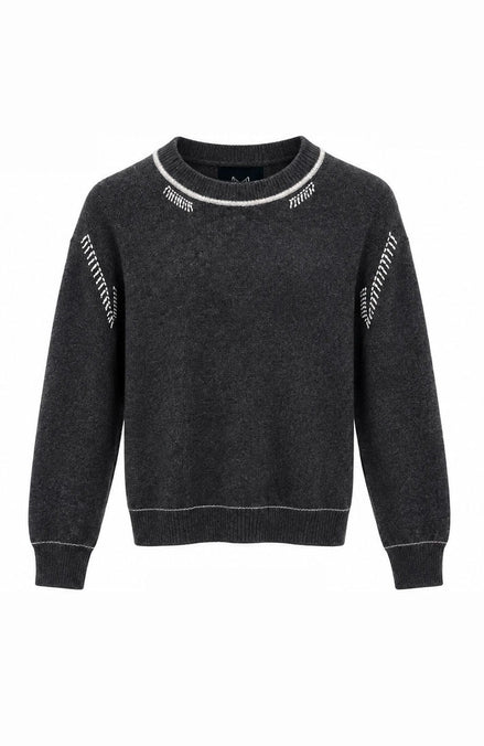 Contrast Stitch Crew Neck Jumper