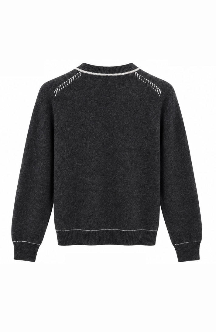 Contrast Stitch Crew Neck Jumper