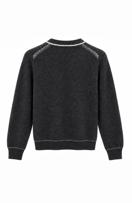 Contrast Stitch Crew Neck Jumper