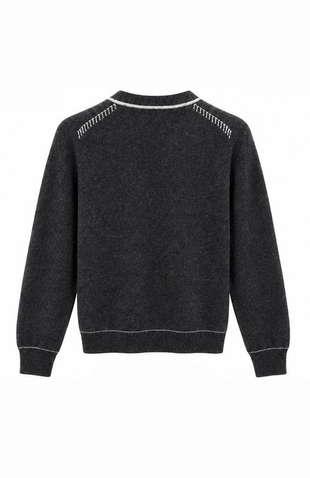 Contrast Stitch Crew Neck Jumper