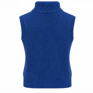 Ribbed Turtleneck Sleeveless Sweater