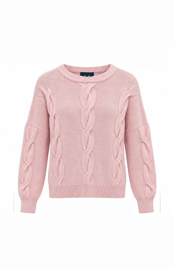 Cable Knit Detail Crew Neck Jumper