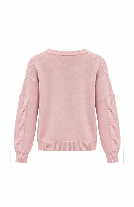 Cable Knit Detail Crew Neck Jumper