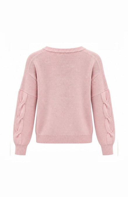 Cable Knit Detail Crew Neck Jumper