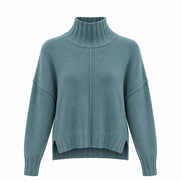 Relaxed Fit Ribbed Turtleneck Jumper