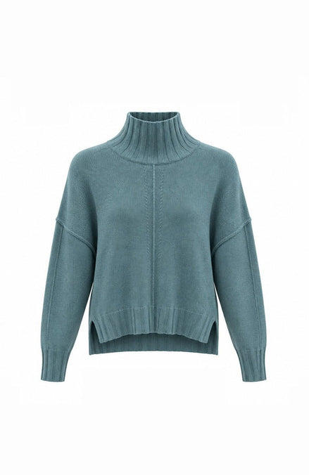 Relaxed Fit Ribbed Turtleneck Jumper