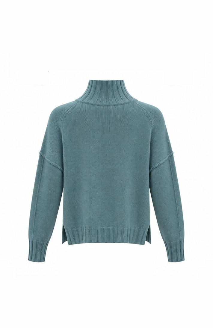 Relaxed Fit Ribbed Turtleneck Jumper