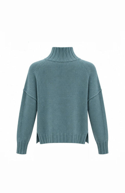Relaxed Fit Ribbed Turtleneck Jumper