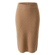 Ribbed Knit Midi Skirt