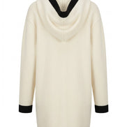 Contrast Trim Open-Front Cardigan