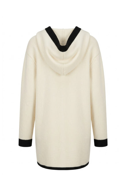 Contrast Trim Open-Front Cardigan