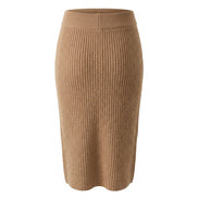 Ribbed Knit Midi Skirt